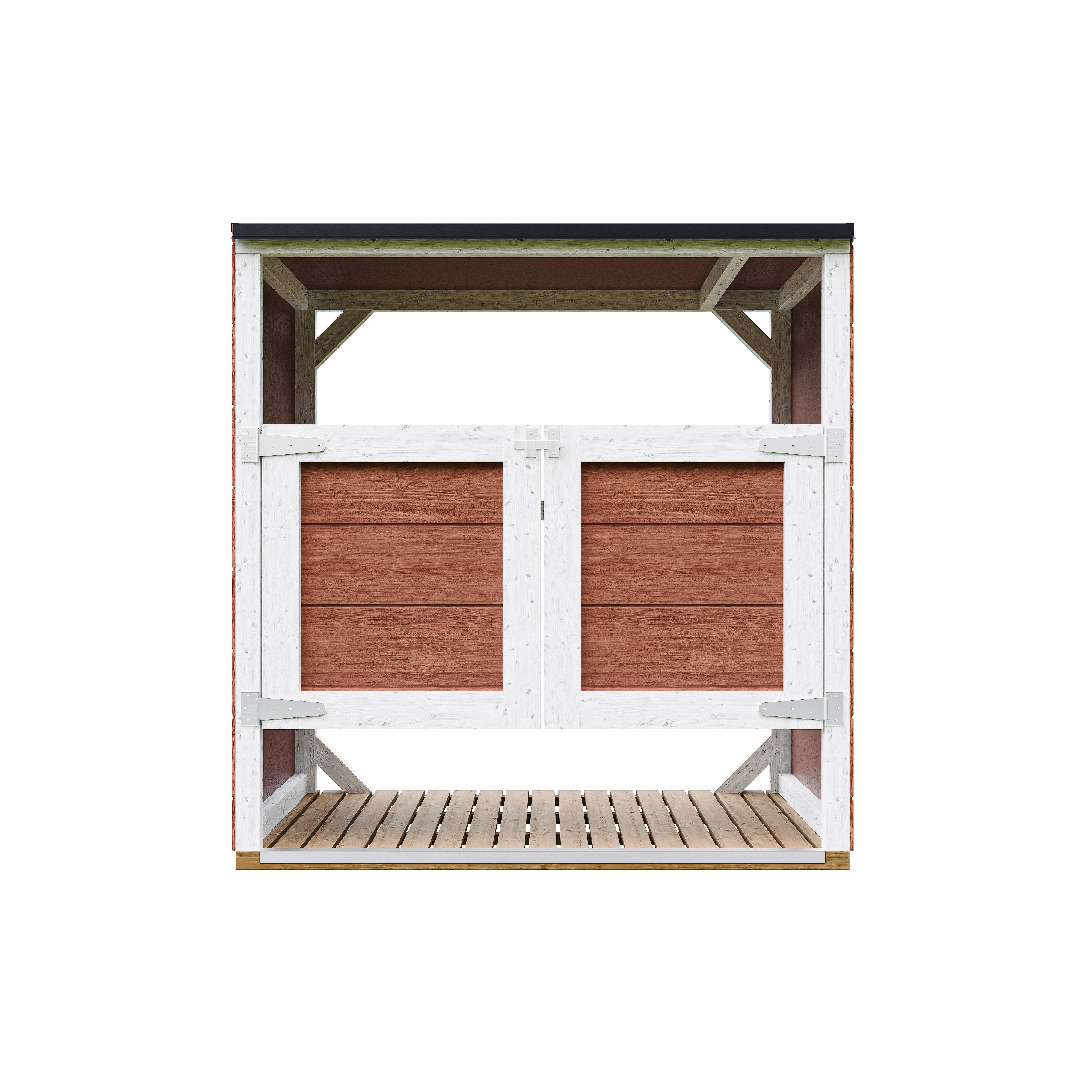 Timbela - Abri de jardin pour poubelles, Cache poubelle extérieur 1,14 m² / 2x240L - Timbela M980A-REDWOOD RED - Image 1