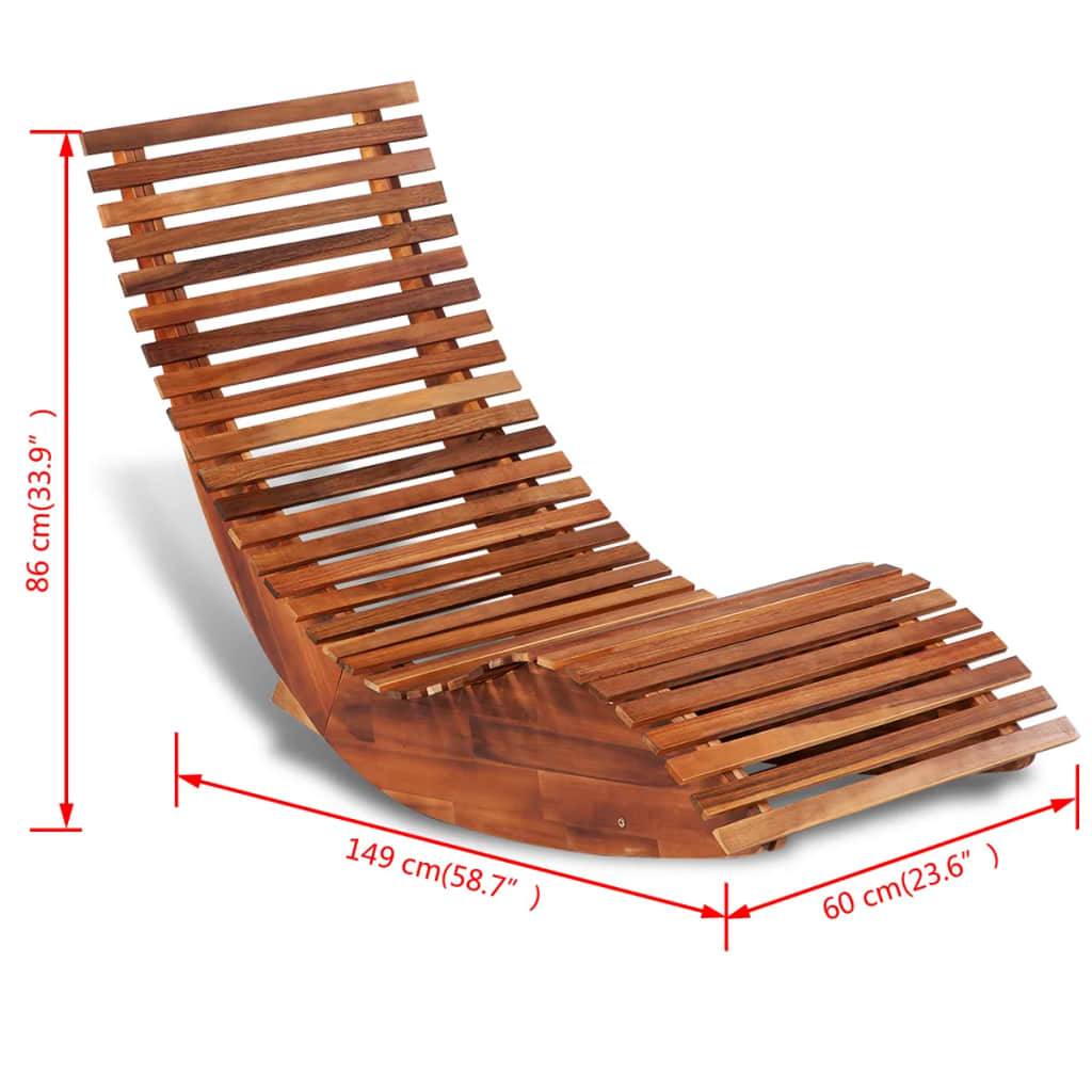 Vidaxl - Chaise longue basculante Bois d'acacia vidaXL 42652 - Imagen 3