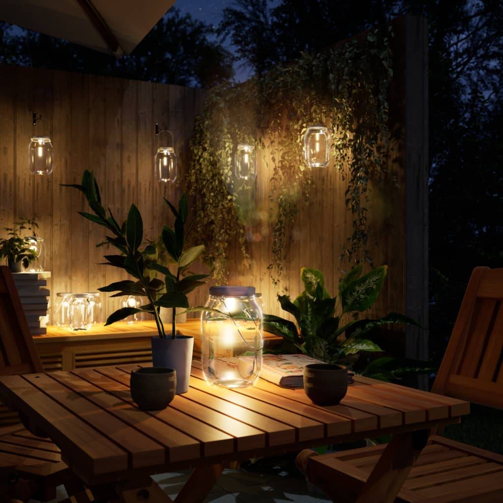 Lampe d'extérieur - Lampe de jardin solaire en verre 12 pcs blanc chaud - Image 2
