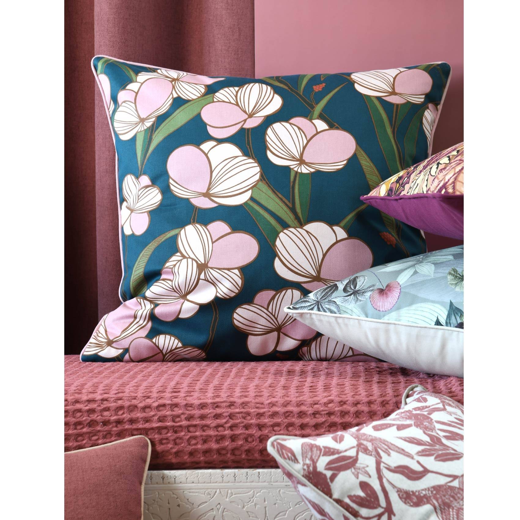 Lovely Casa - Coussin déhoussable à l'esprit floral - LOVELY CASA - Imagen 1