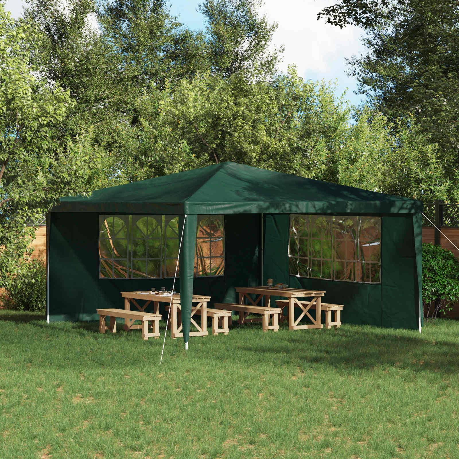 Murs de tente de fête PE et acier vert 400 x 195 cm - PANGIVO - Image 1