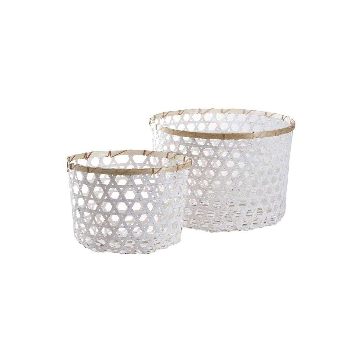 Aubry Gaspard - Corbeille de rangement en bambou ajourée (Lot de 2) - Imagen 1