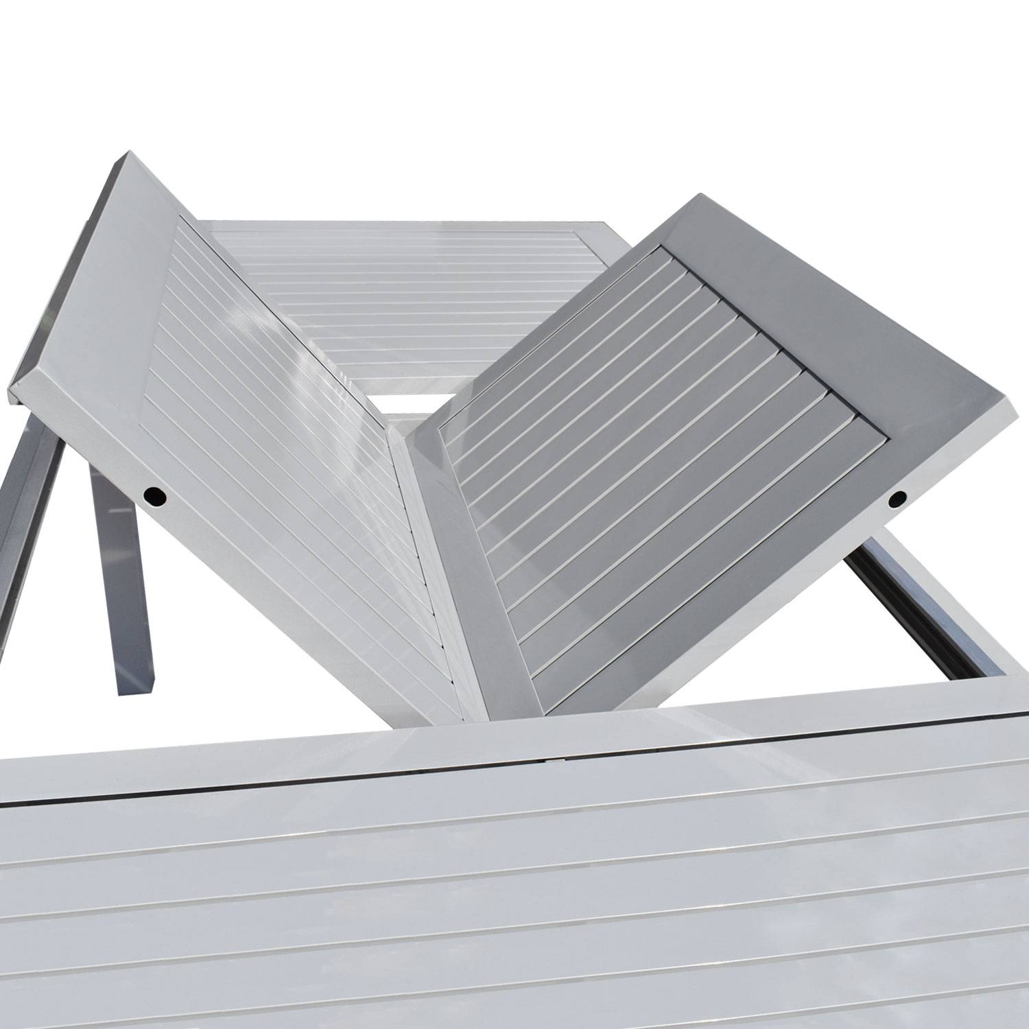 Happy Garden - Salon de jardin CAPRI extensible en textilène noir 8 places - aluminium gris - HAPPY GARDEN - Imagen 4
