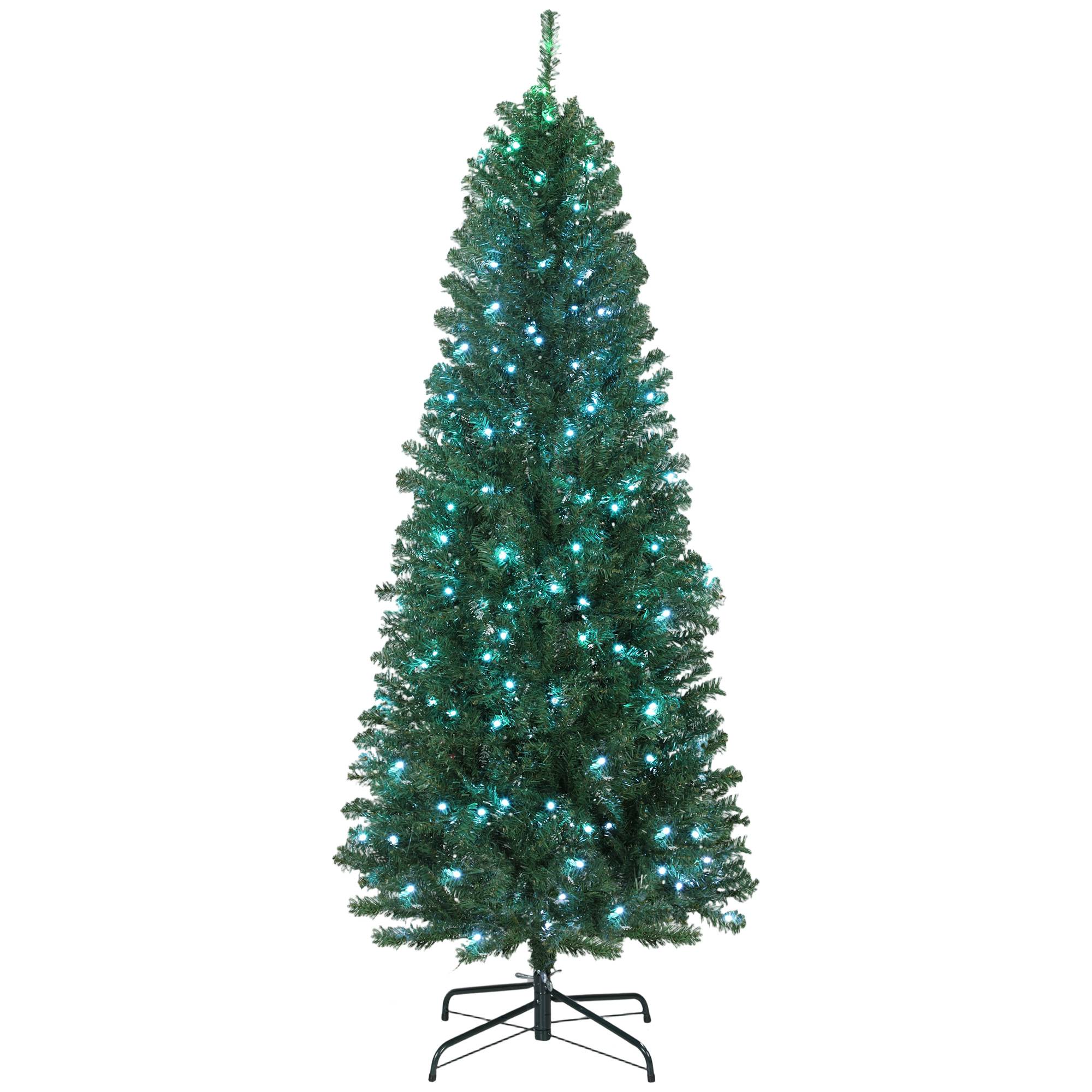 Sapin de Noël artificiel 180 cm, arbre de Noël, lumières LED synchronisées colorées et télécommande, 899 pointes, vert - Image 2
