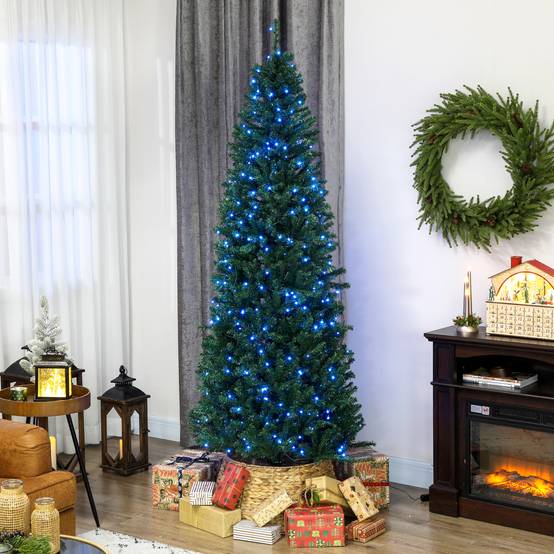 Sapin de Noël artificiel 180 cm, arbre de Noël, lumières LED synchronisées colorées et télécommande, 899 pointes, vert - Image 4