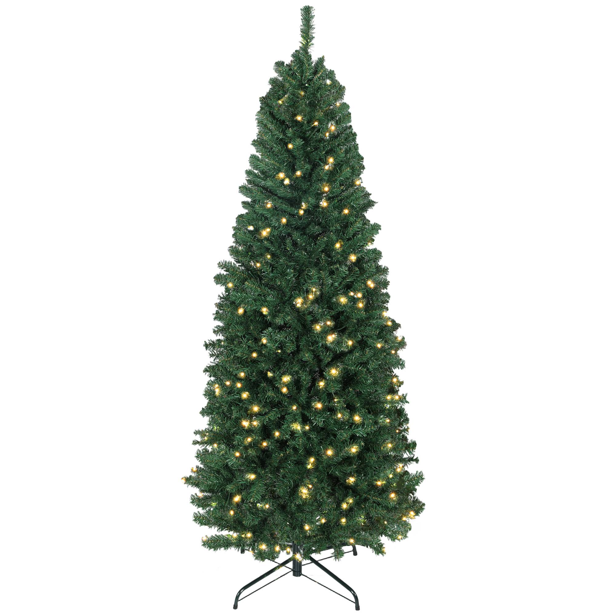Sapin de Noël artificiel 180 cm, arbre de Noël, lumières LED synchronisées colorées et télécommande, 899 pointes, vert - Image 1