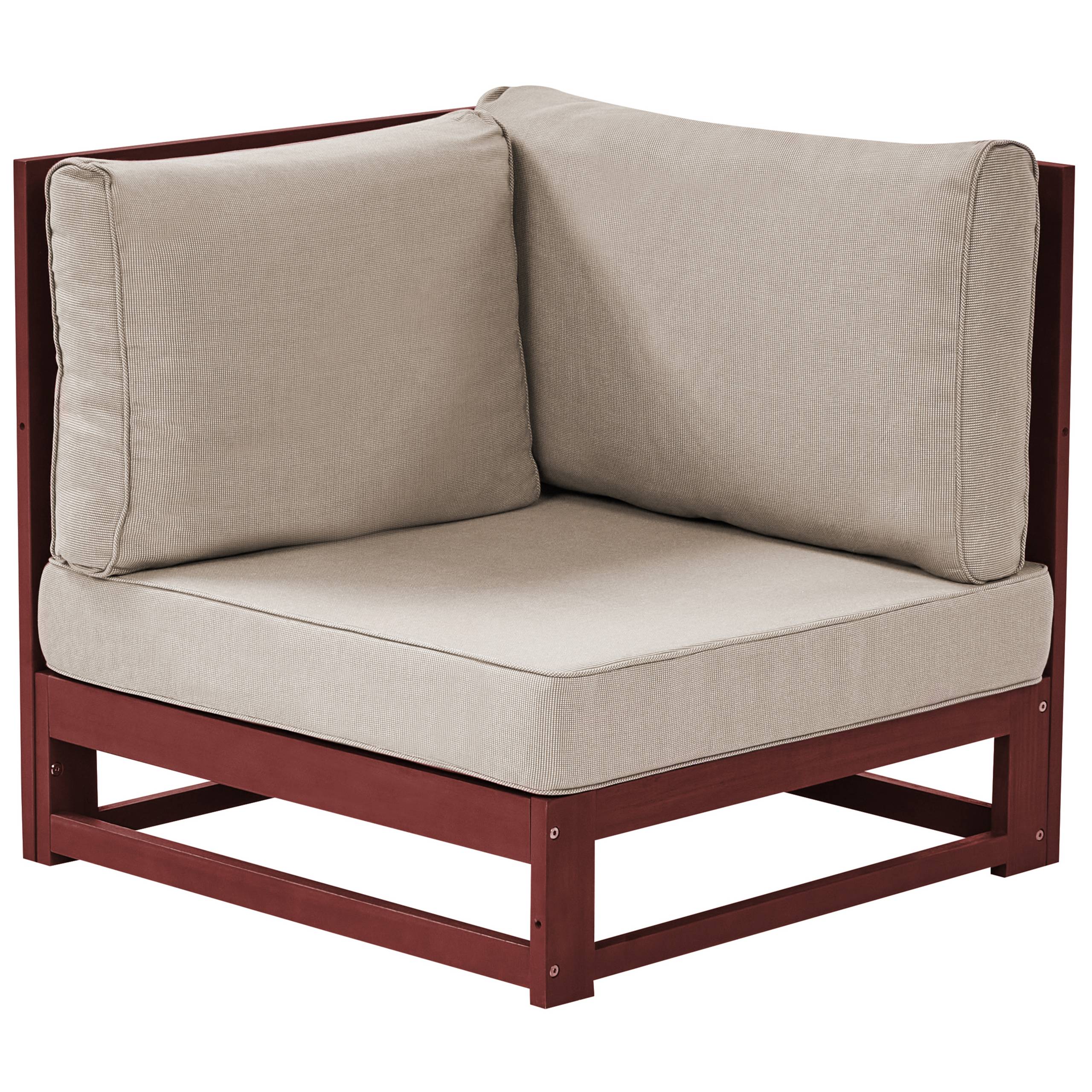 Beliani - Canapé de Jardin Acajou et Taupe en Bois d'Acacia Confort d'Assise Optimal avec Coussins pour Ensemble 2 Places Angle - Imagen 5