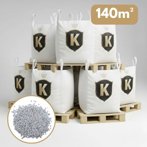 King Matériaux - Galet blanc 8/12 mm – Pack 7 Big Bag +/- 1,5T – 140 m² - Image 1