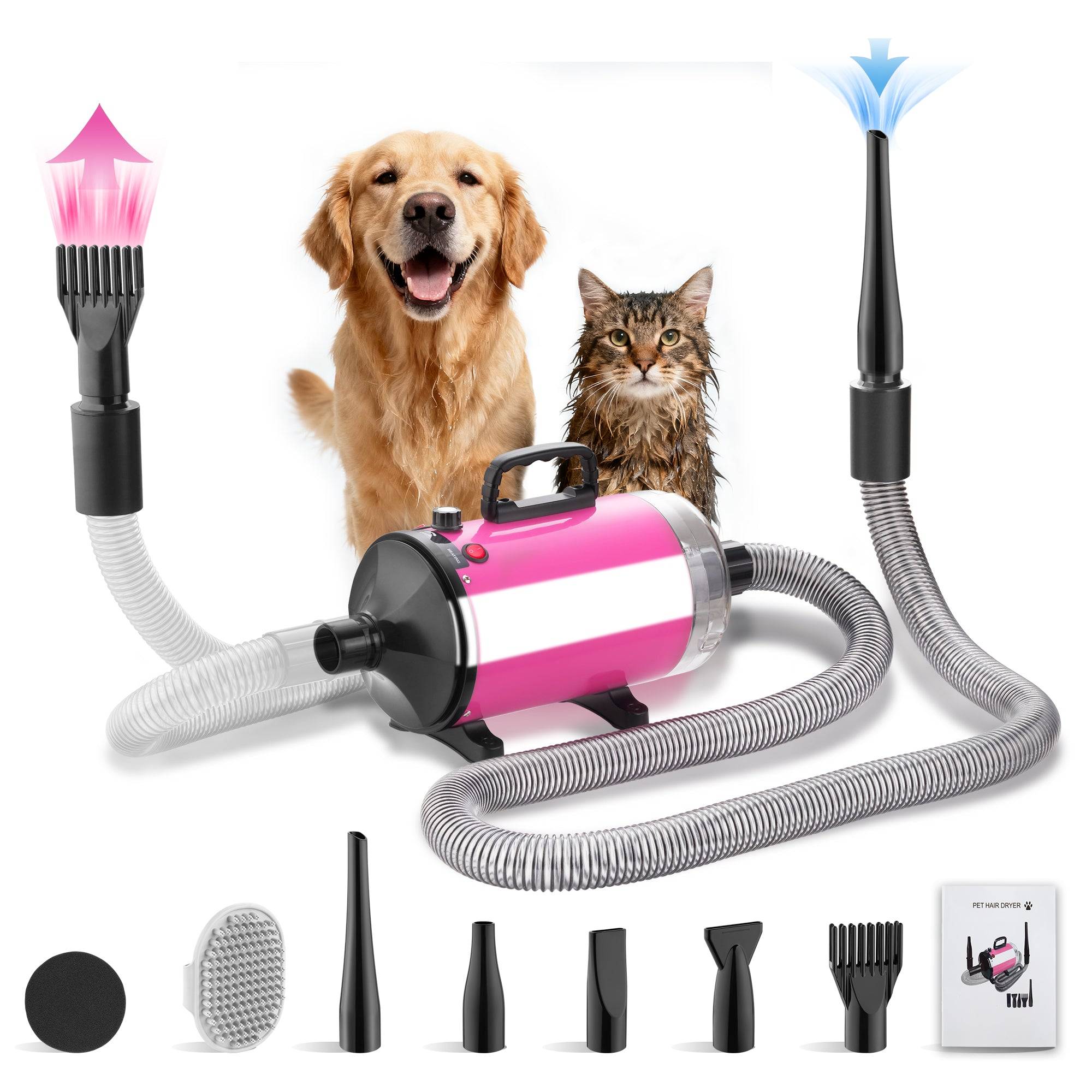 Sèche-Cheveux pour Chien Blower 3200 W, Pulseur Chien avec Aspirateur