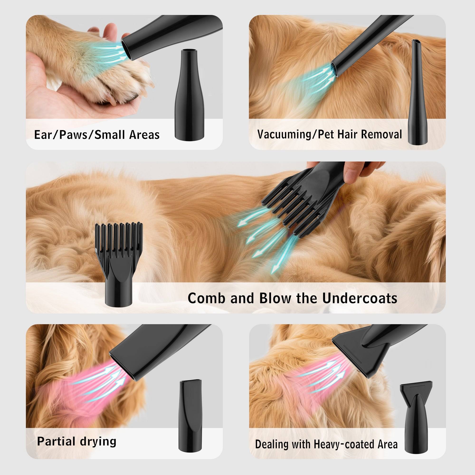 Sèche-Cheveux pour Chien Blower 3200 W, Pulseur Chien avec Aspirateur - Image 6