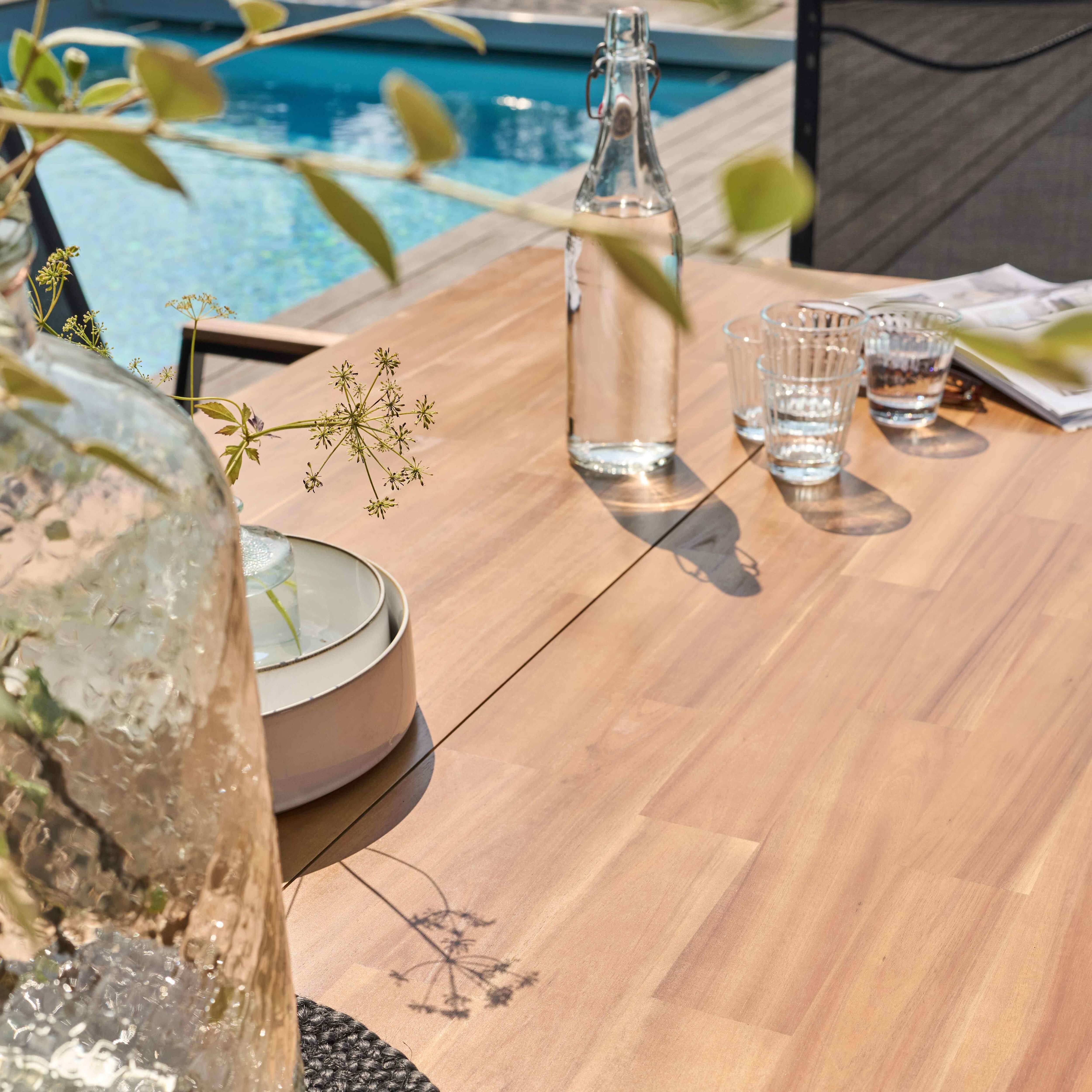 Oviala - Table de jardin en acacia et aluminium avec 8 fauteuils Stella - Oviala - Imagen 4