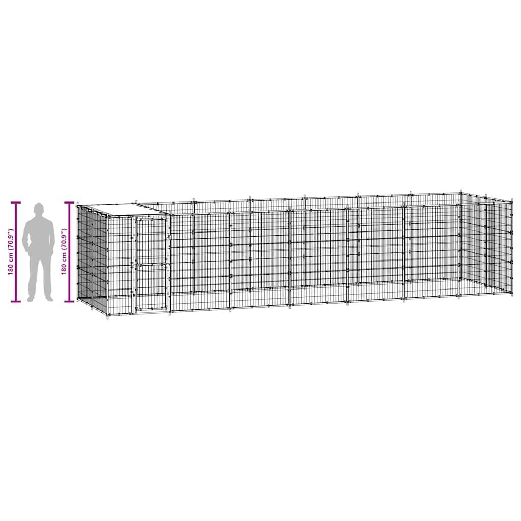 Vidaxl - Chenil extérieur Acier galvanisé avec toit 16,94 m² vidaXL 3082305 - Imagen 8