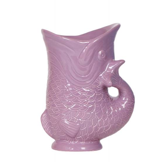Cache-pot céramique forme poisson - touche ludique et marine - Pot de 9cm - lilas - Image 1