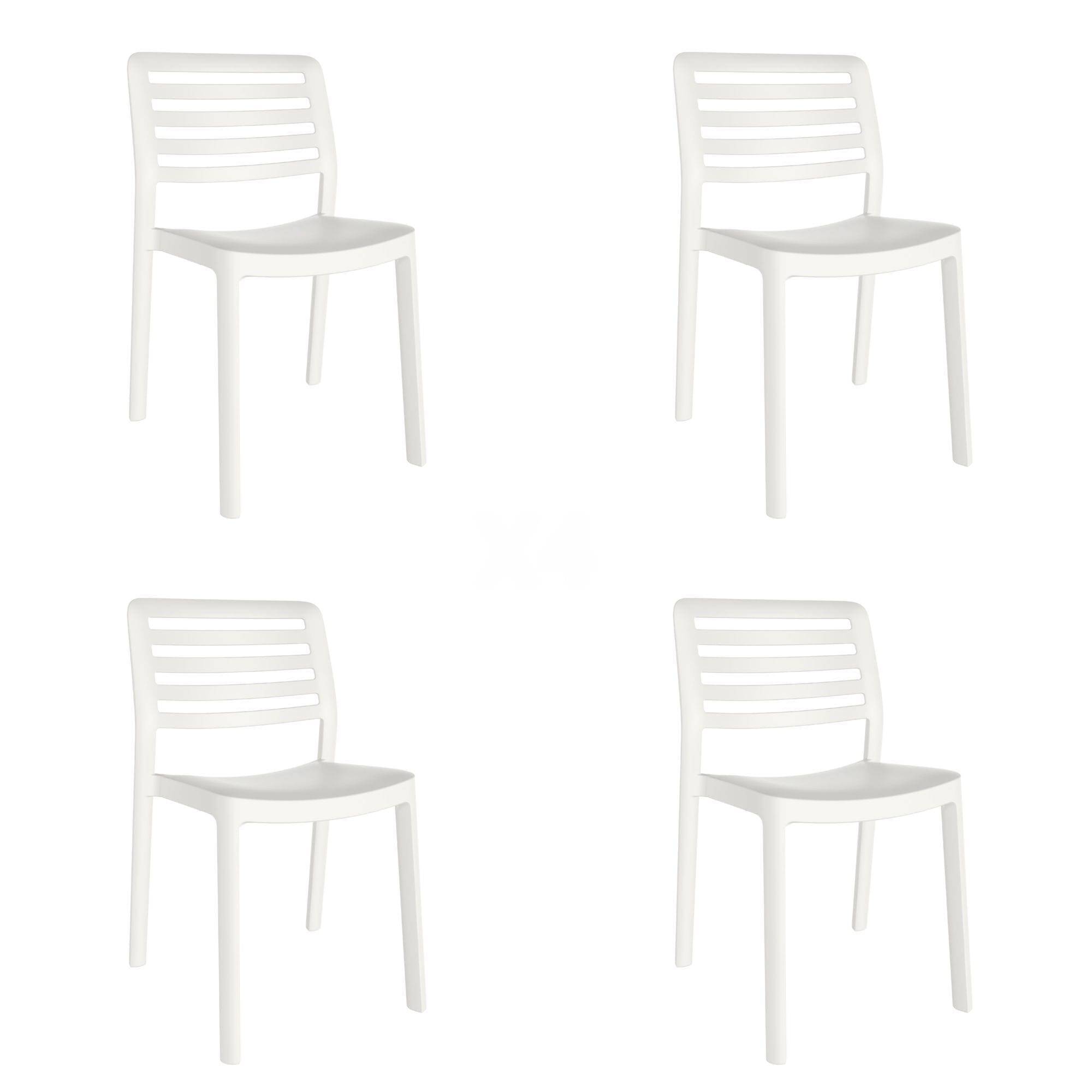 Garbar - Chaises Wind garbar plastique blanc (Lot de 4)