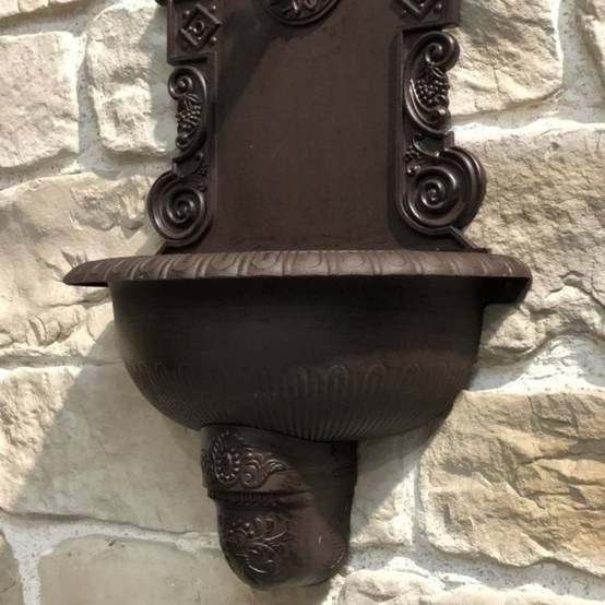 Fontaine de jardin murale extérieur fonte aluminium marron 75x44cm Chemin de campagne - Imagen 4