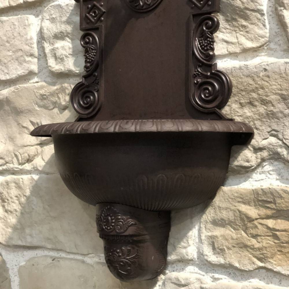Fontaine de jardin murale extérieur fonte aluminium marron 75x44cm Chemin de campagne - Imagen 4