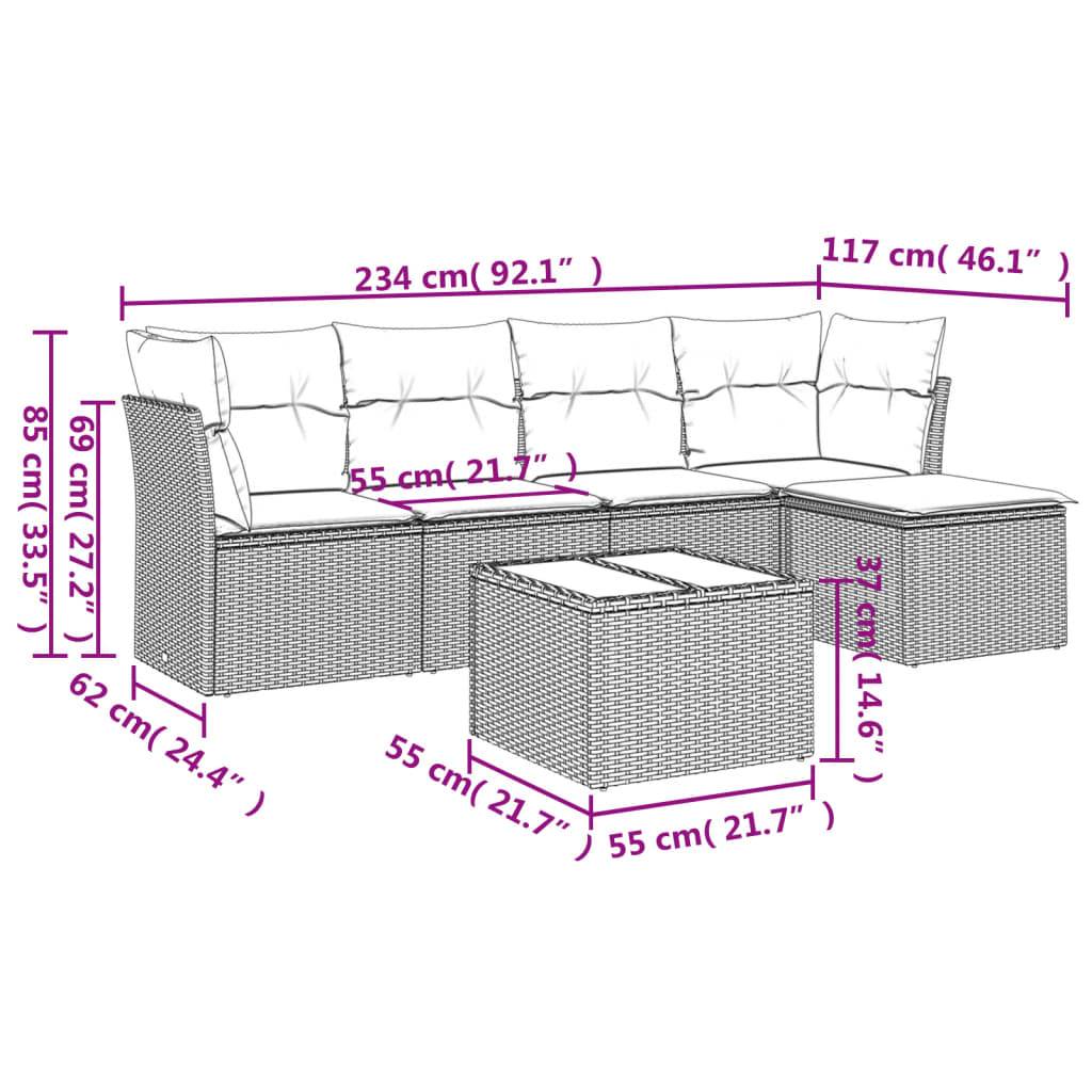 Grand salon de jardin 5 places modulable résine tressée avec table verre et pouf de rangement Gris clair – ComfortXL Outdoor Living - Image 3