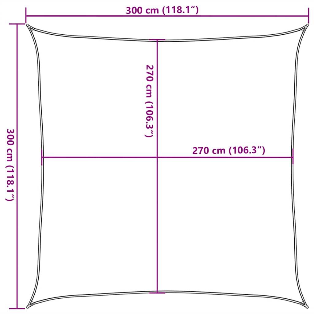 Voile d'ombrage PEHD taupe 300 x 300 cm - PANGIVO - Image 9
