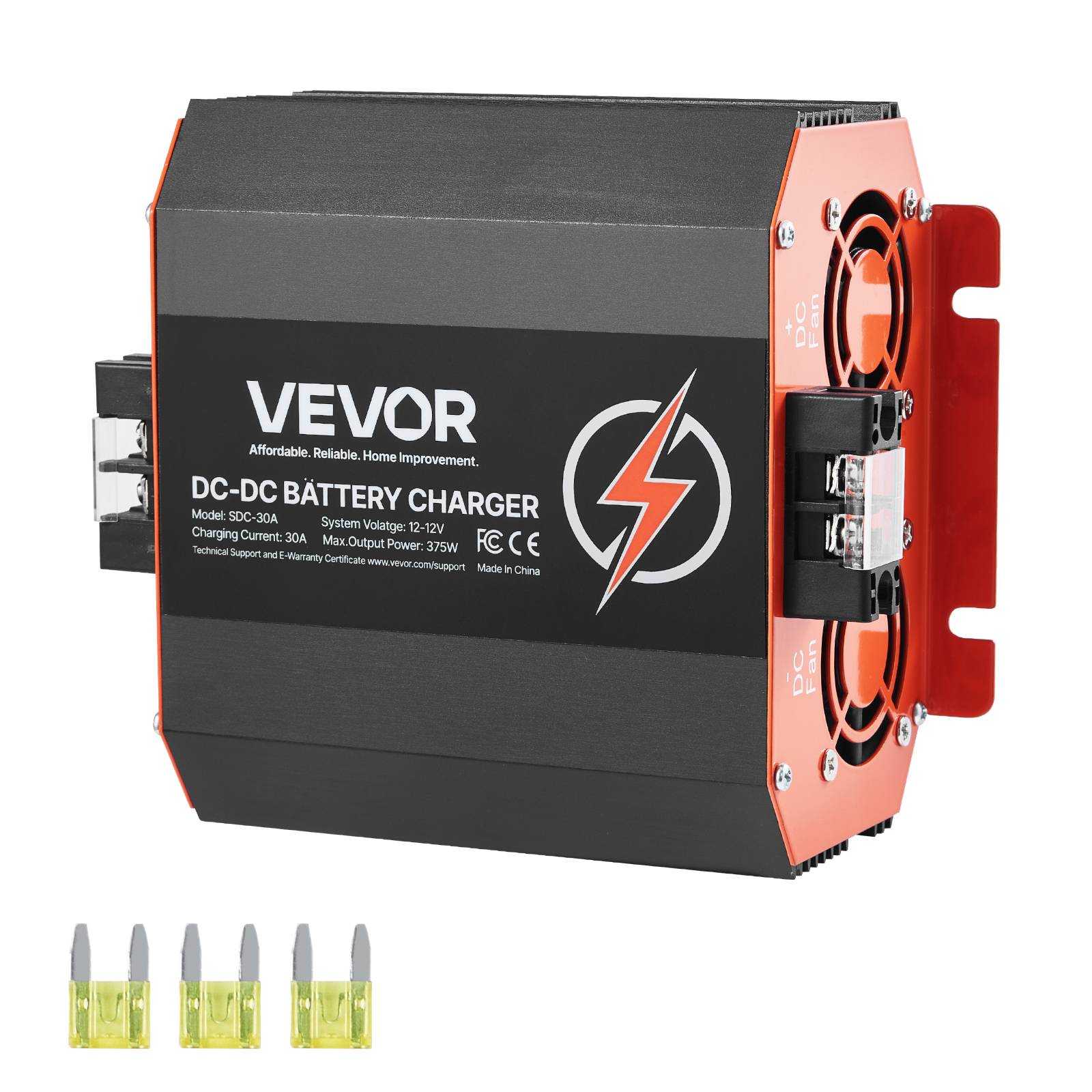 Vevor - VEVOR Chargeur batterie CC-CC 12 V 30 A, 375 W, plomb, lithium, AGM. Voitures, camping-cars.