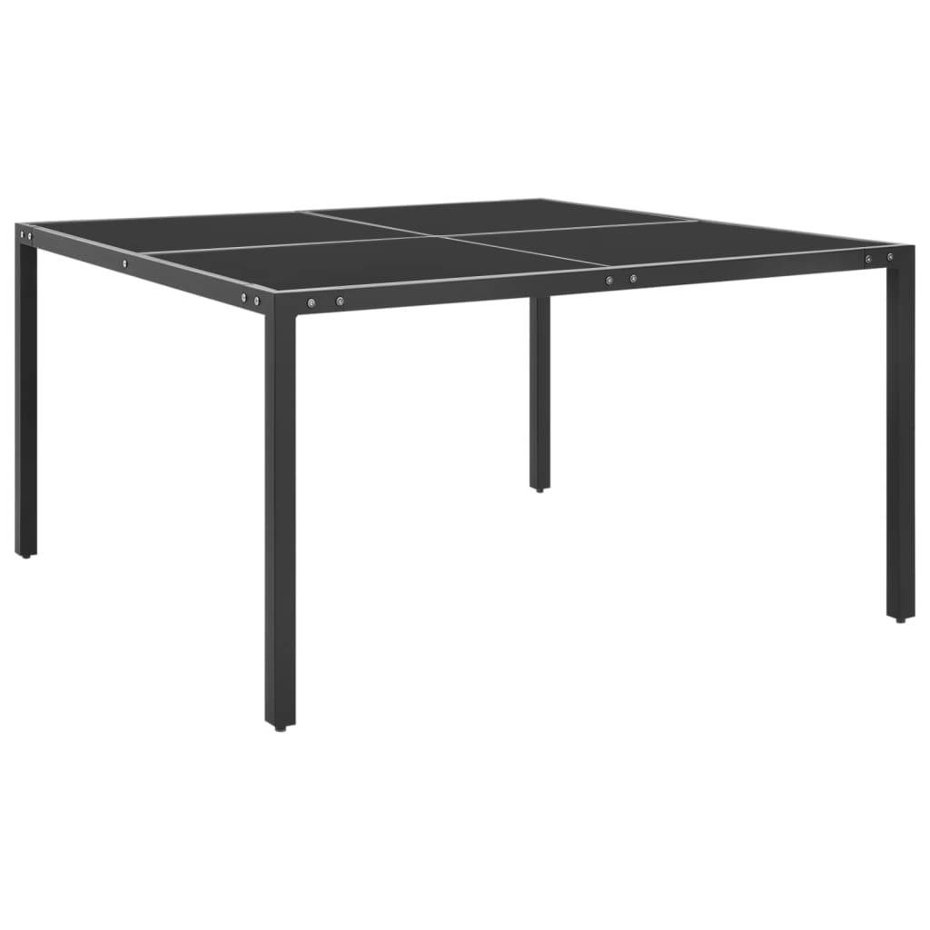 PANGIVO - Table de jardin acier et verre anthracite 130 x 130 x 72 cm - PANGIVO - Image 1