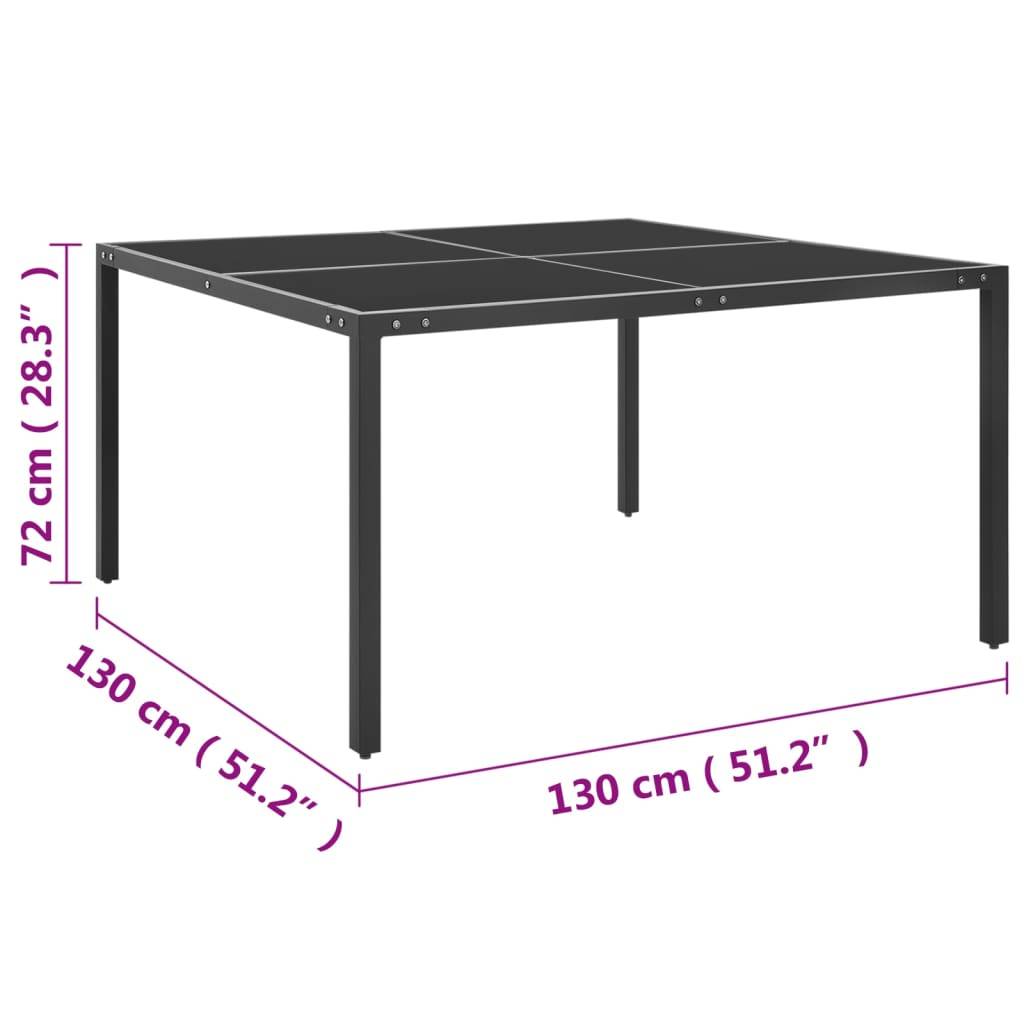 PANGIVO - Table de jardin acier et verre anthracite 130 x 130 x 72 cm - PANGIVO - Image 4