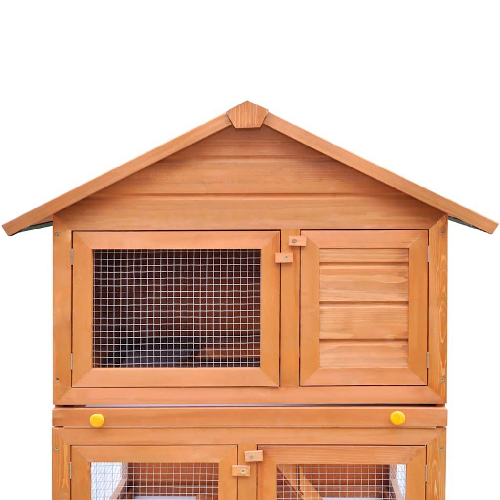 Vidaxl - Clapier d'extérieur Enclos pour petits animaux 3 niveaux Bois vidaXL 170161 - Imagen 3