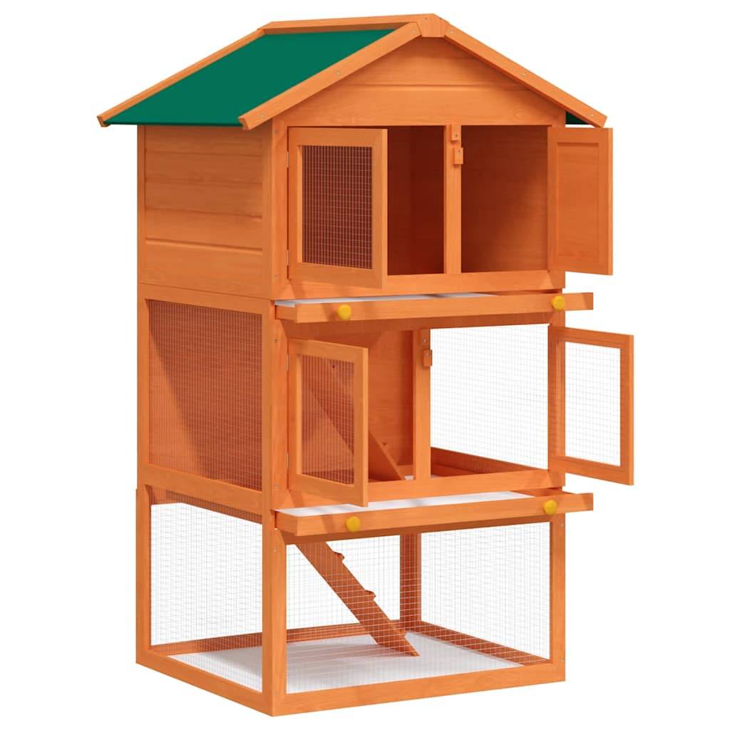 Vidaxl - Clapier d'extérieur Enclos pour petits animaux 3 niveaux Bois vidaXL 170161 - Imagen 1