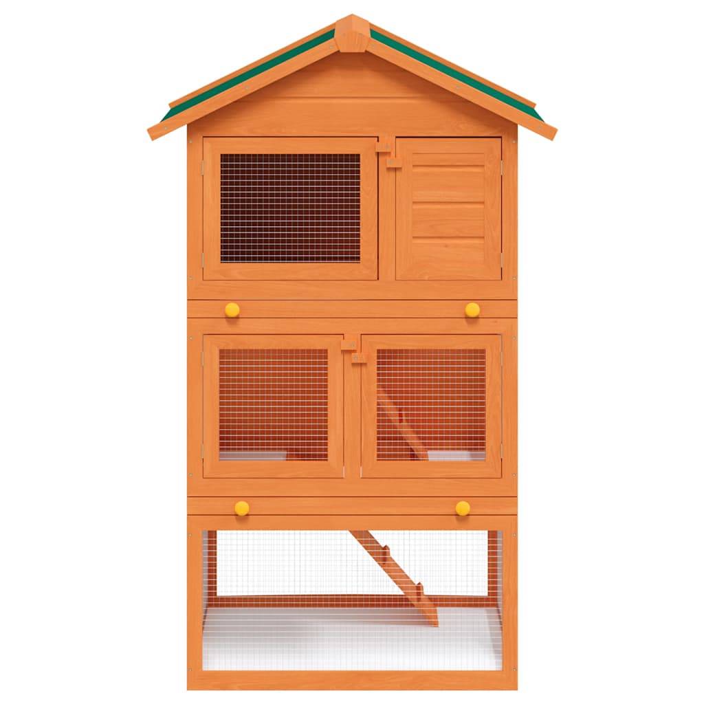 Vidaxl - Clapier d'extérieur Enclos pour petits animaux 3 niveaux Bois vidaXL 170161 - Imagen 7