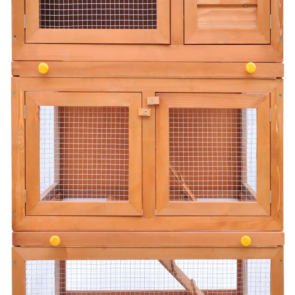 Vidaxl - Clapier d'extérieur Enclos pour petits animaux 3 niveaux Bois vidaXL 170161 - Imagen 4