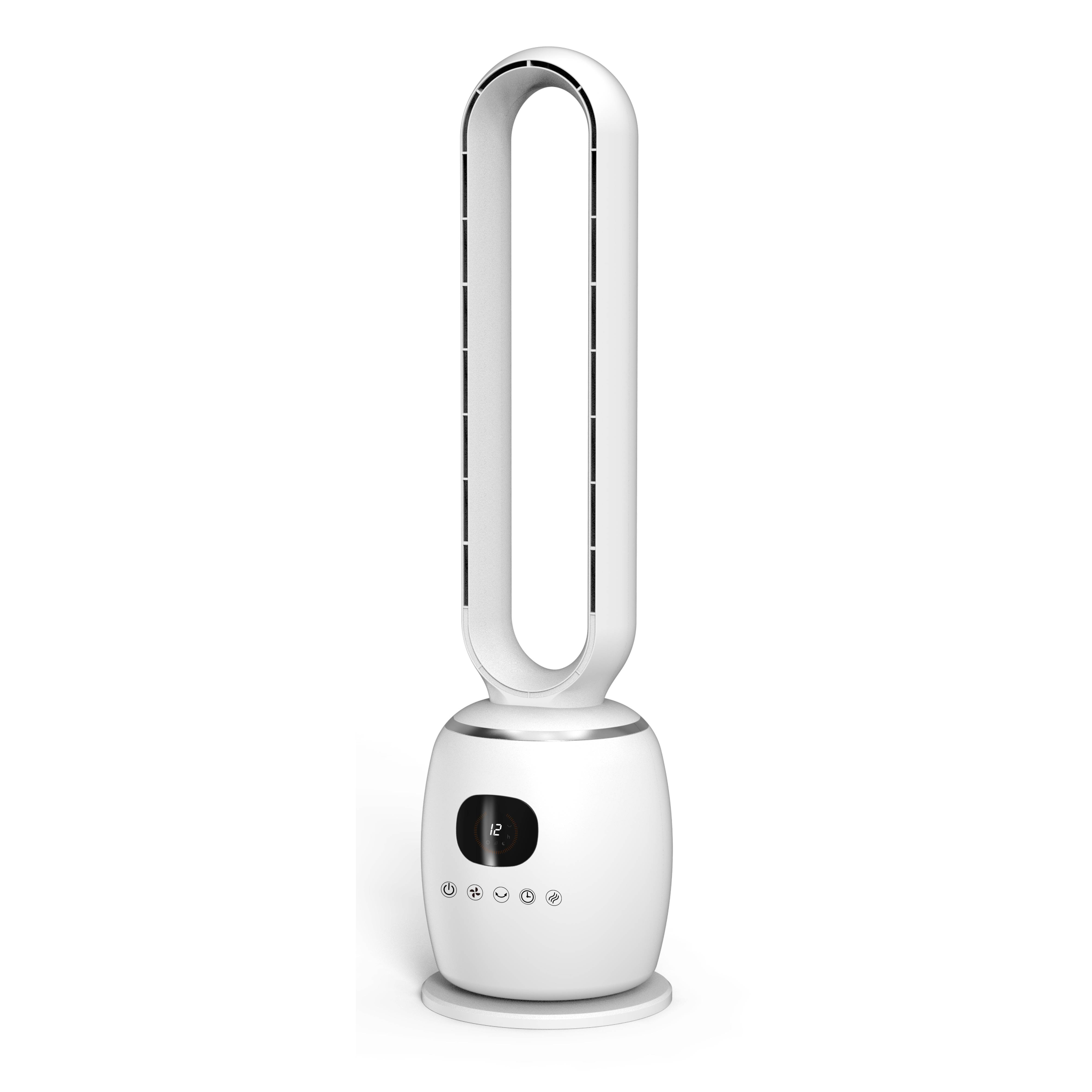 Ventilateur Colonne Sans Pale Cadelec NOTOS - 60W - Silencieux, Minuterie 12h, Oscillation Grand Angle, Affichage LED & Télécommande - Blanc