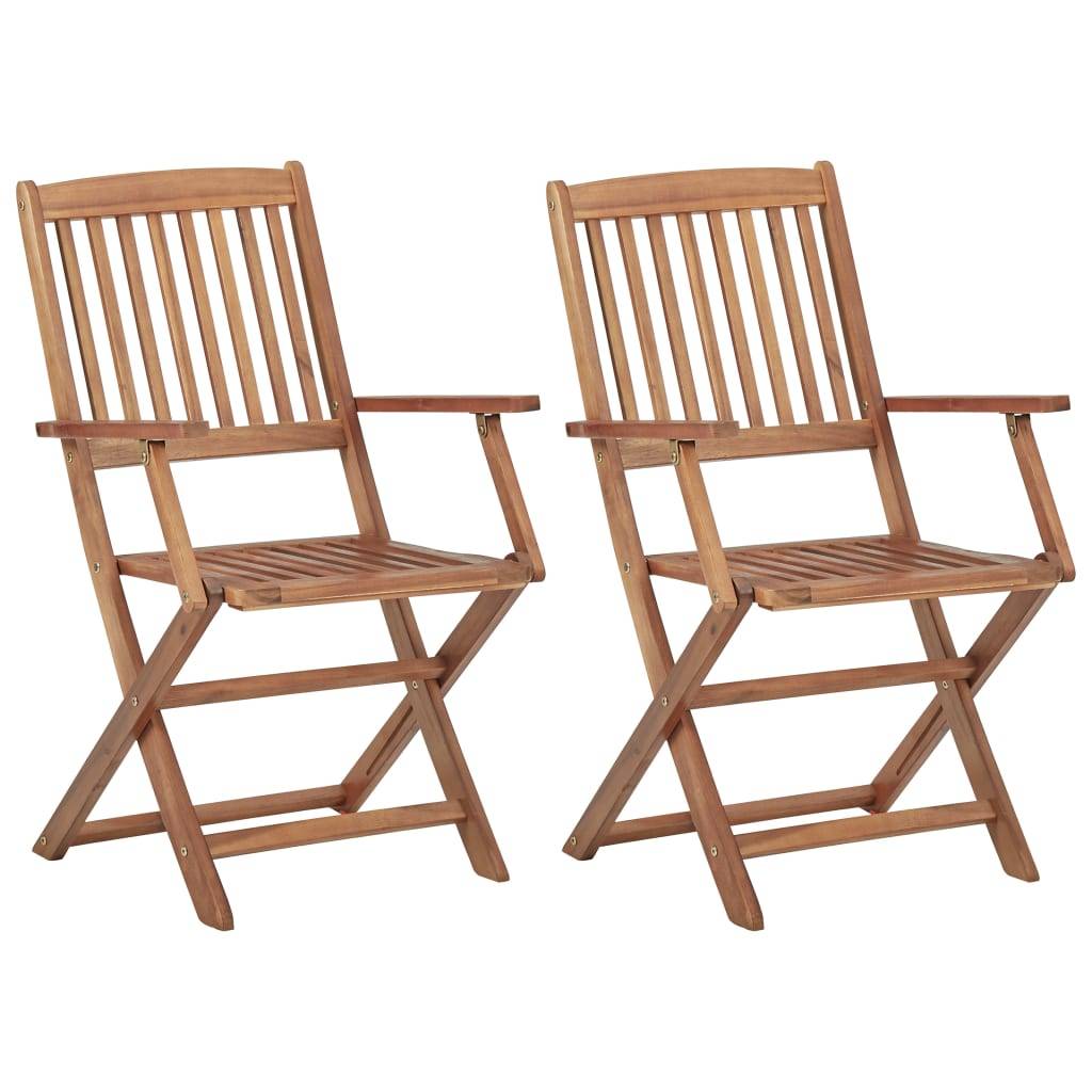 PANGIVO - Chaises pliables d'extérieur bois d'acacia solide 54 x 57 x 91 cm (lot de 2) - PANGIVO - Image 1