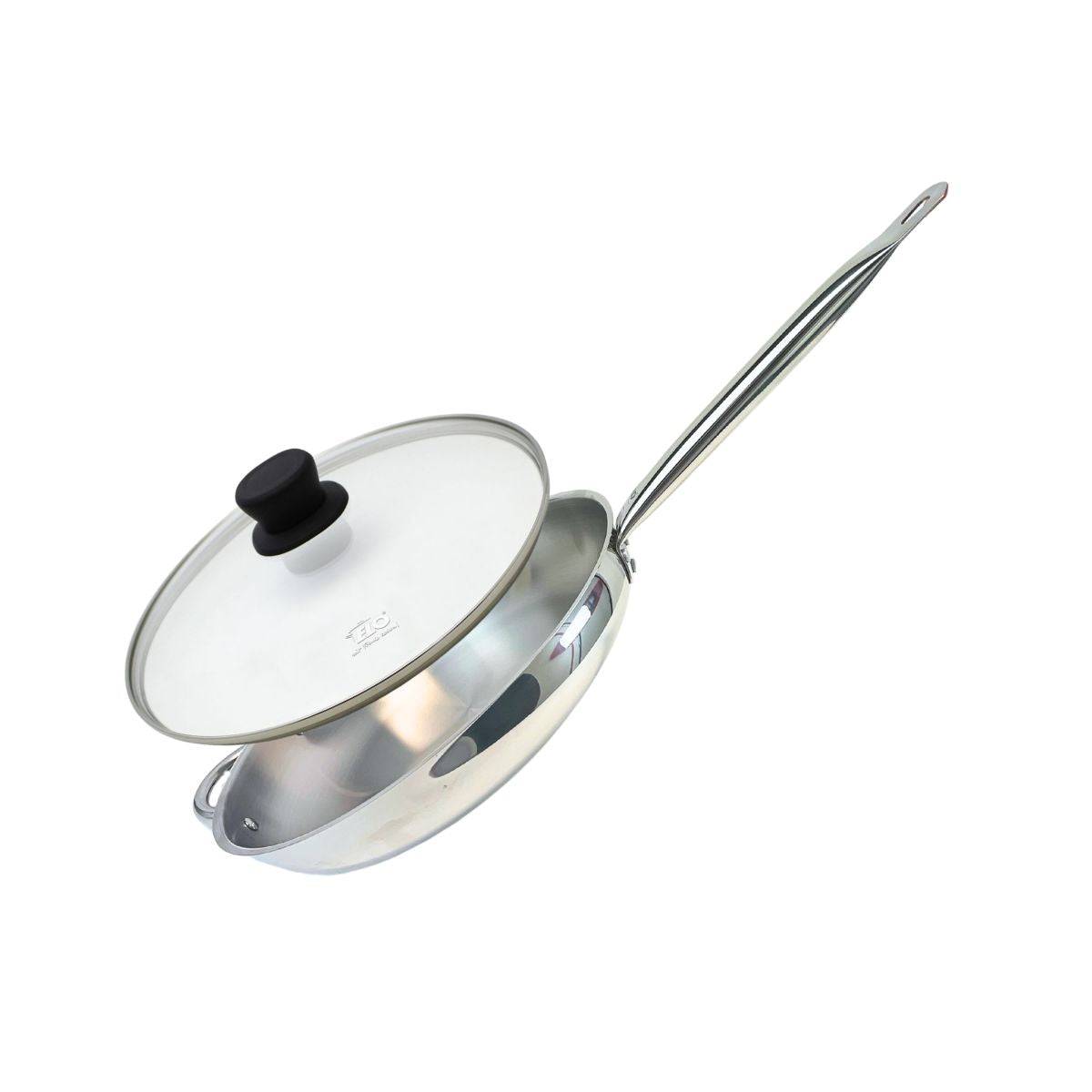 Poêle à frire 32 cm en inox 18/10 et couvercle en verre Elo Profi Therm - Image 1