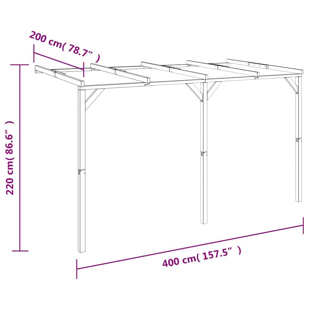 Vidaxl - Pergola à appentis 2 x 4 x 2,2 m Bois 8 m² vidaXL 41710 - Imagen 7
