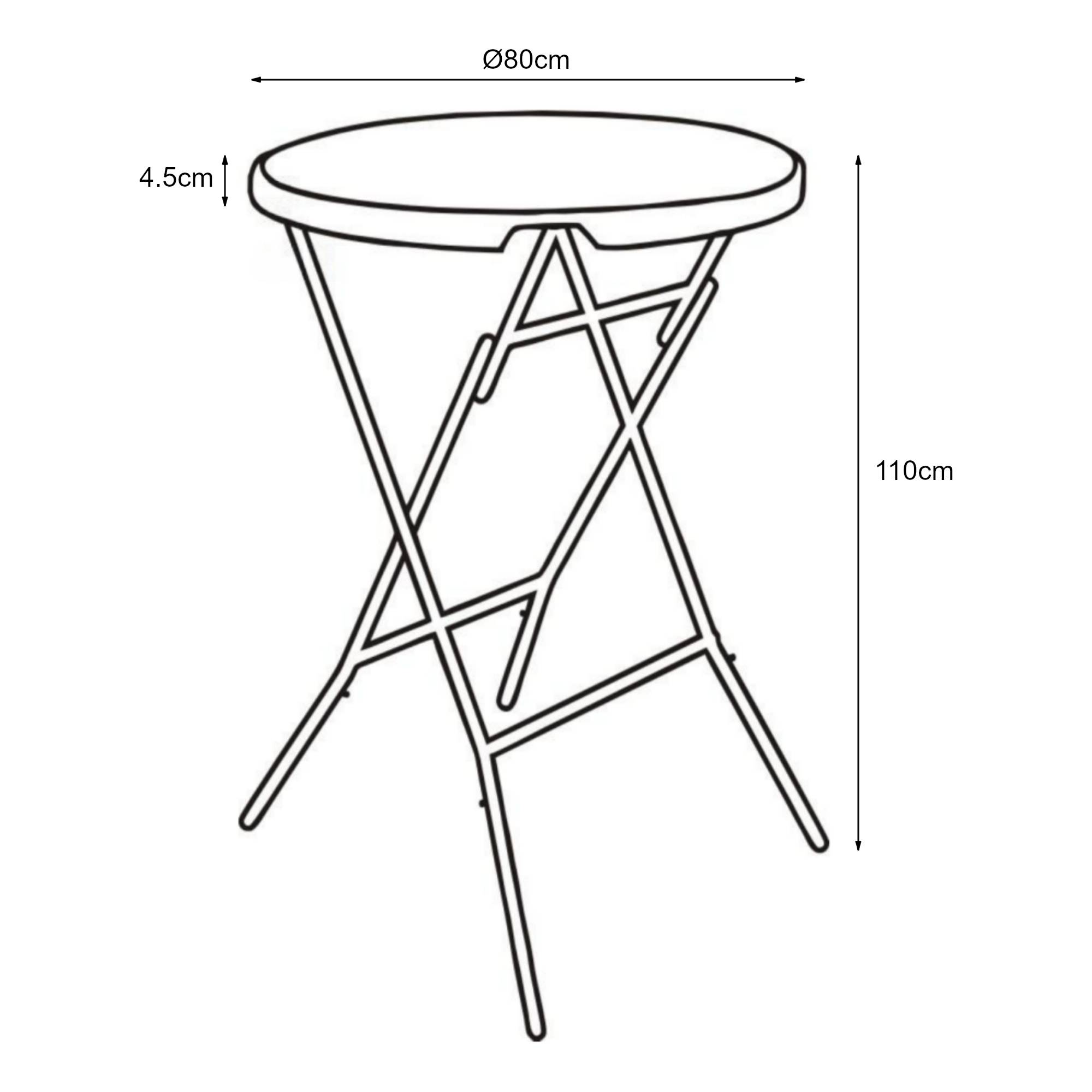 Table haute pliante Ljusnarsberg avec plateau rond 80 x 110 cm blanc [en.casa] - Imagen 4