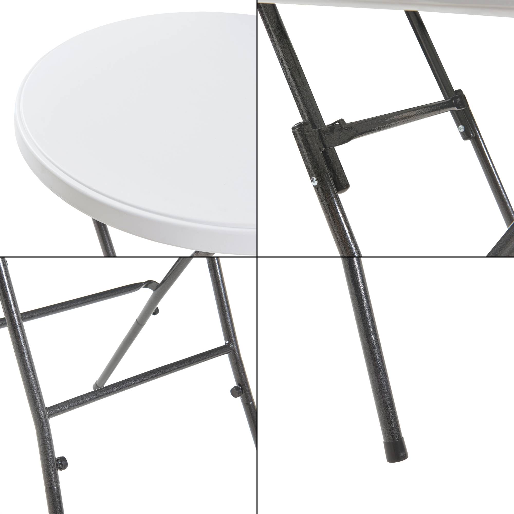 Table haute pliante Ljusnarsberg avec plateau rond 80 x 110 cm blanc [en.casa] - Imagen 7