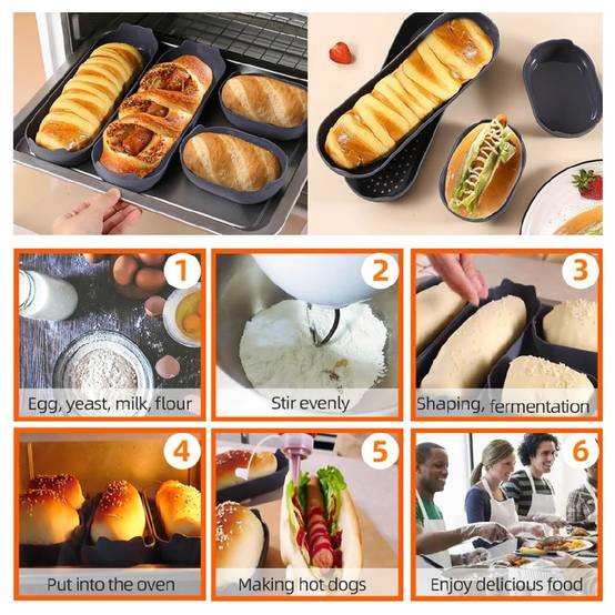 0 - Moule silicone à baguettes (lot de 4) - Antiadhésif & lavable - Résiste à 230°C - Image 2