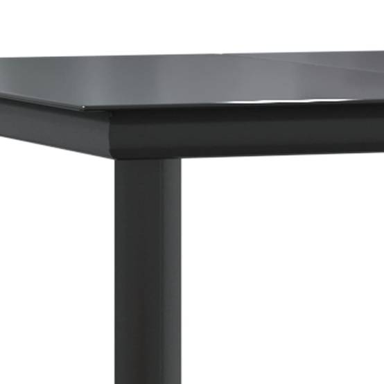 Salon de Jardin 4 Personnes Résine Tressée Table Carrée Verre Noir et Crème – ComfortXL Outdoor Living - Image 7