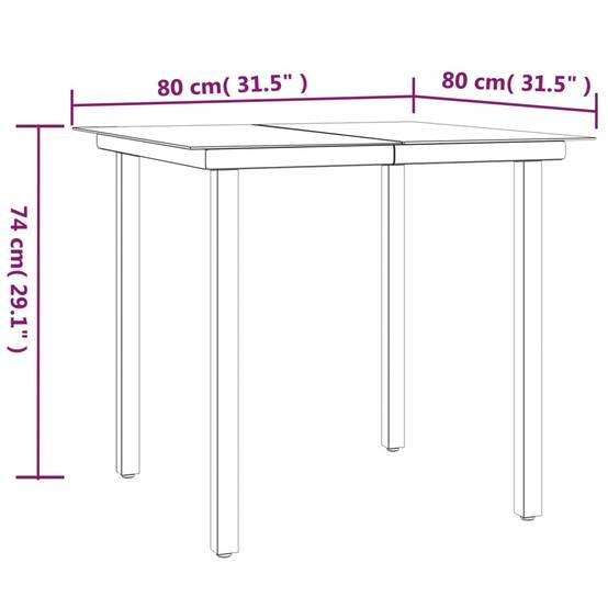 Salon de Jardin 4 Personnes Résine Tressée Table Carrée Verre Noir et Crème – ComfortXL Outdoor Living - Image 10