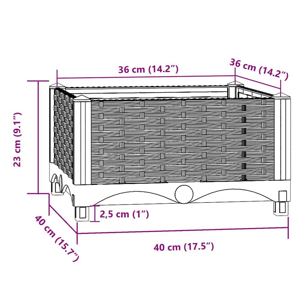 Prolenta Premium - Jardinière polypropylène gris 40 x 40 x 23 cm - Prolenta premium p320.1 - Image 7