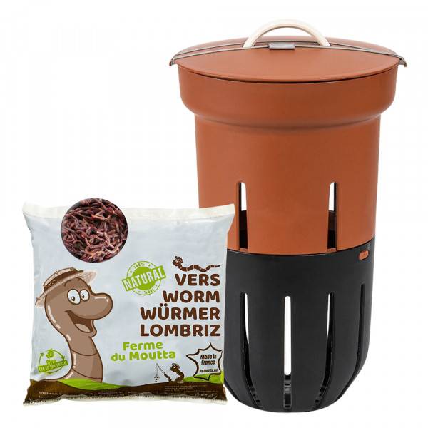 Ferme Du Moutta - Lombricomposteur Terracotta à enterrer 12 L | 500gr de Vers - Imagen 1