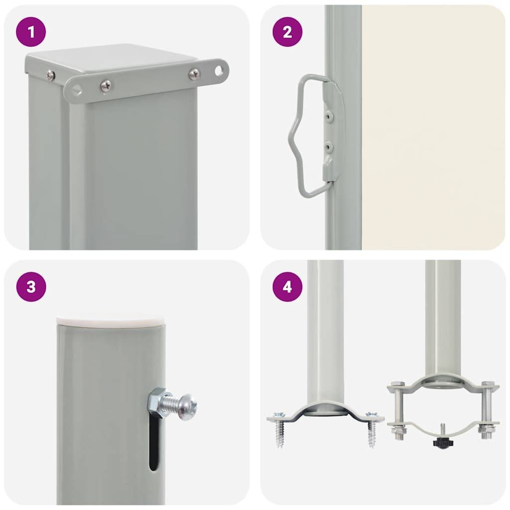 Vidaxl - Auvent latéral rétractable de patio 80x300 cm Crème vidaXL 48359 - Imagen 4