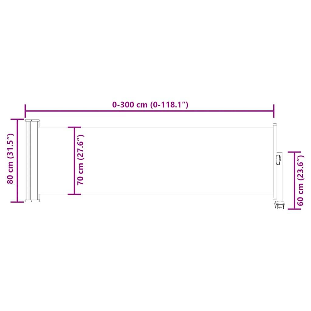 Vidaxl - Auvent latéral rétractable de patio 80x300 cm Crème vidaXL 48359 - Imagen 3