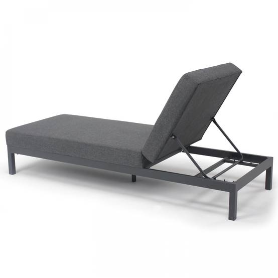 Oviala - Lot de 2 bains de soleil inclinable en aluminium gris anthracite Galapagos - Oviala - Image 5