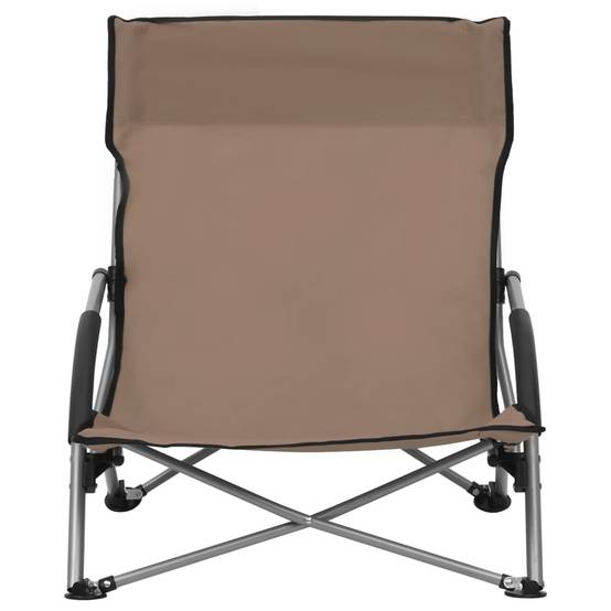 Lot de 2 Chaise de jardin | Chaises de plage pliables Taupe Tissu - Image 3