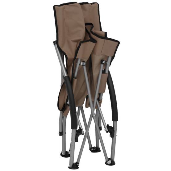 Lot de 2 Chaise de jardin | Chaises de plage pliables Taupe Tissu - Image 6