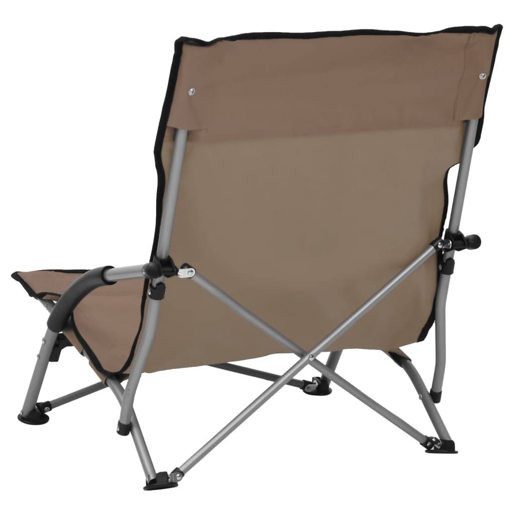 Lot de 2 Chaise de jardin | Chaises de plage pliables Taupe Tissu - Image 5
