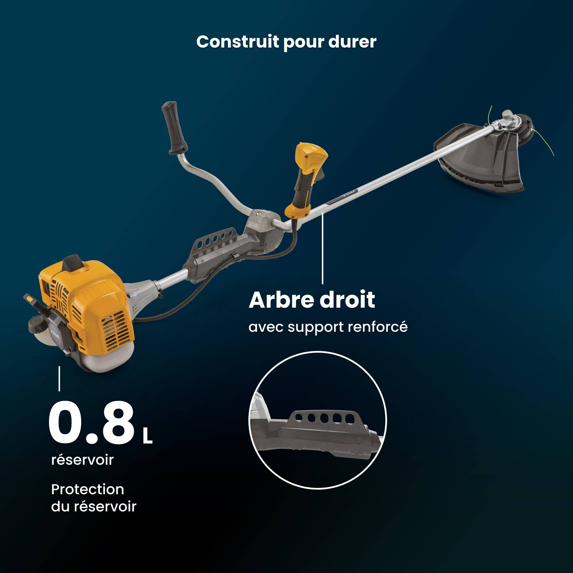 Stiga - Débroussailleuse BC 535 B, moteur 32,6 cc, largeur 43 cm, guidon vélo, lame 3T - STIGA - Image 4