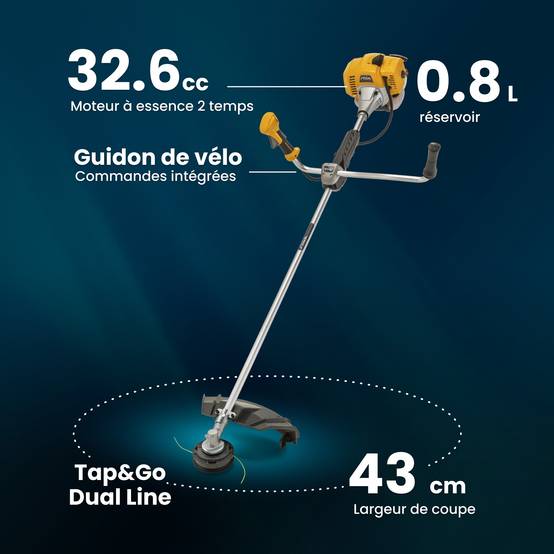 Stiga - Débroussailleuse BC 535 B, moteur 32,6 cc, largeur 43 cm, guidon vélo, lame 3T - STIGA - Image 6