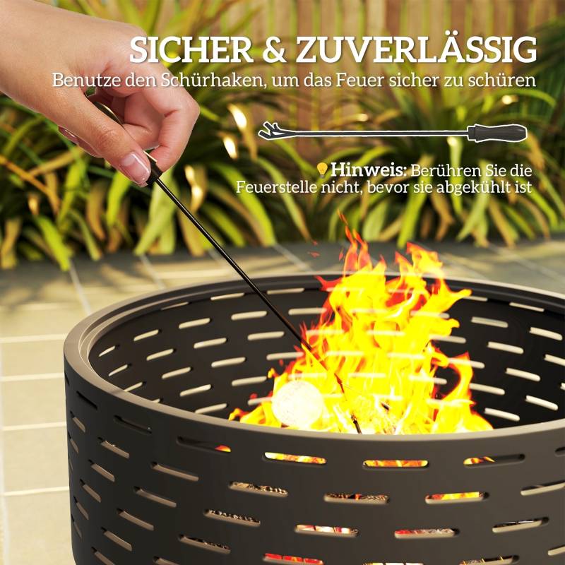 Brasero acier inoxydable gris charbon 60 x 60 x 39 cm - PANGIVO - Image 4