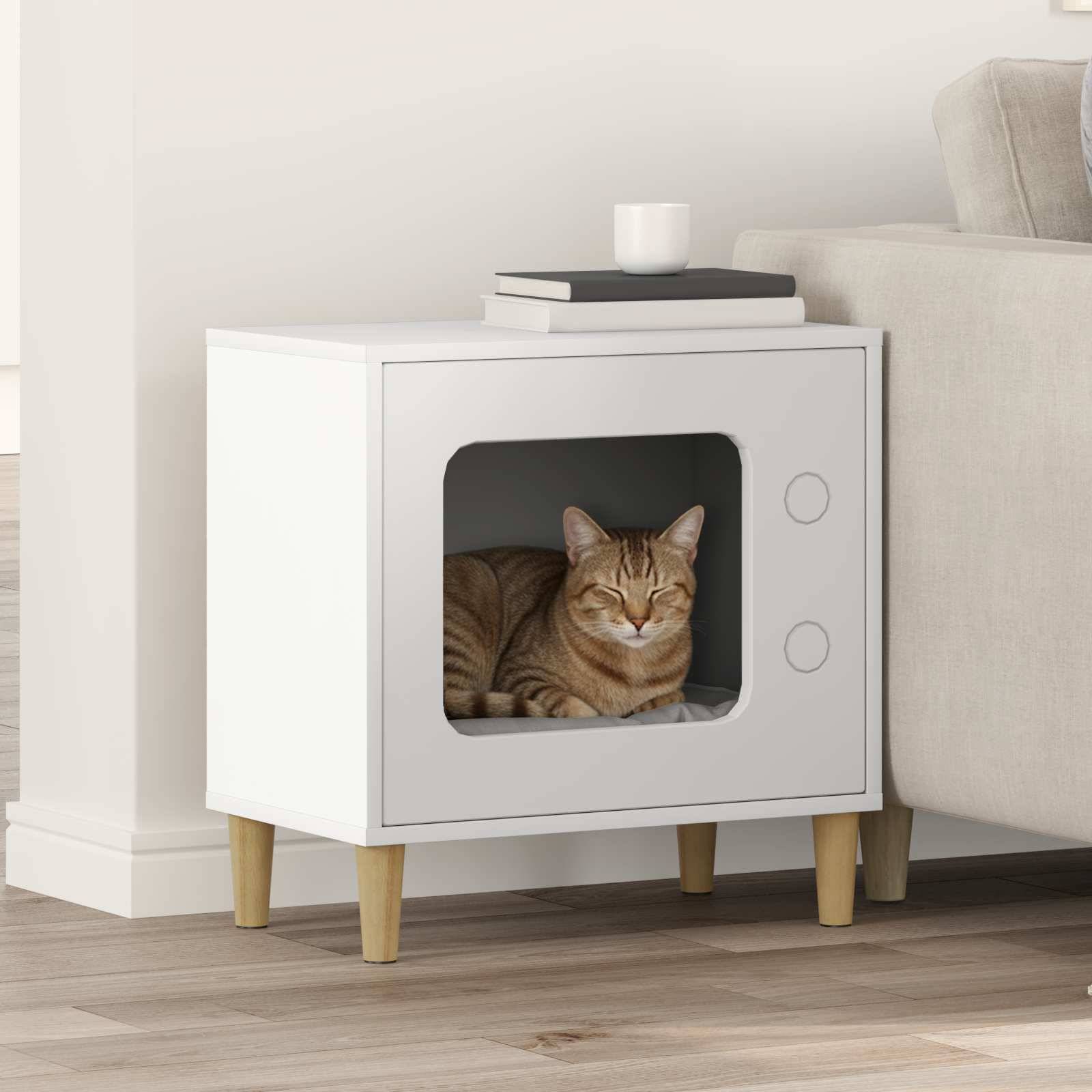 Chatiere bois blanc  51 x 30 x 52 cm  - Prolenta premium p338.8 - Image 2
